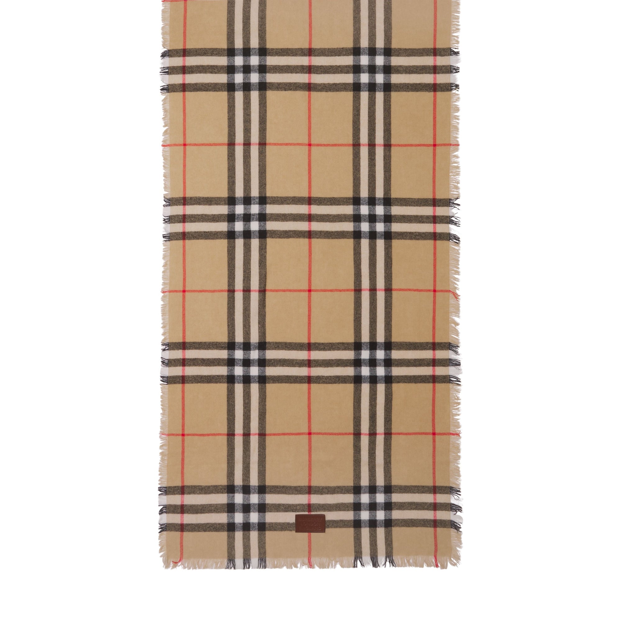 Écharpe en cachemire à motif check - Multi Archive Beige