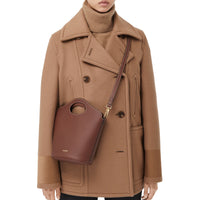 Petit sac seau Pocket en cuir - Tan