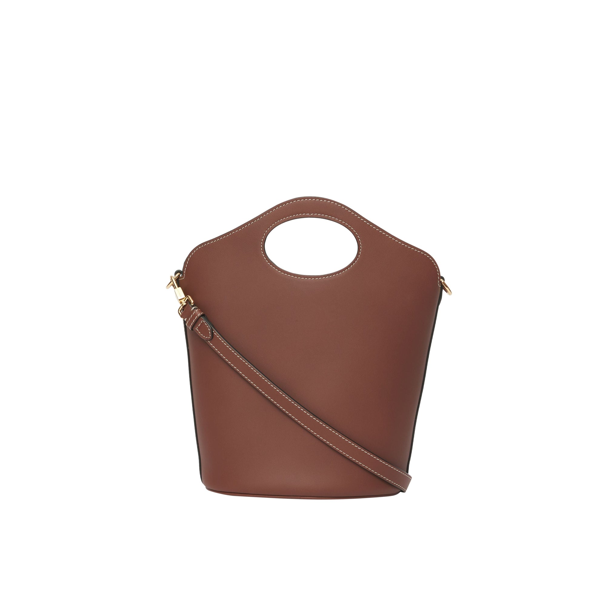 Petit sac seau Pocket en cuir - Tan