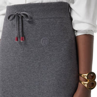 Jupe sur mesure en cachemire et coton mélangés - Storm Grey Melange