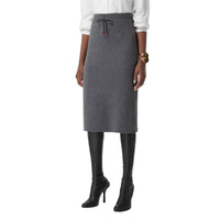 Jupe sur mesure en cachemire et coton mélangés - Storm Grey Melange