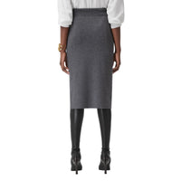 Jupe sur mesure en cachemire et coton mélangés - Storm Grey Melange