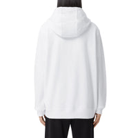 Haut à capuche en coton à motif cœur unisexe - White