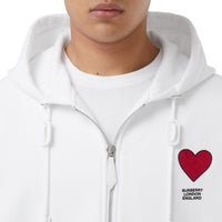 Haut à capuche en coton à motif cœur unisexe - White