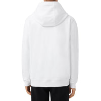 Haut à capuche en coton à motif cœur unisexe - White
