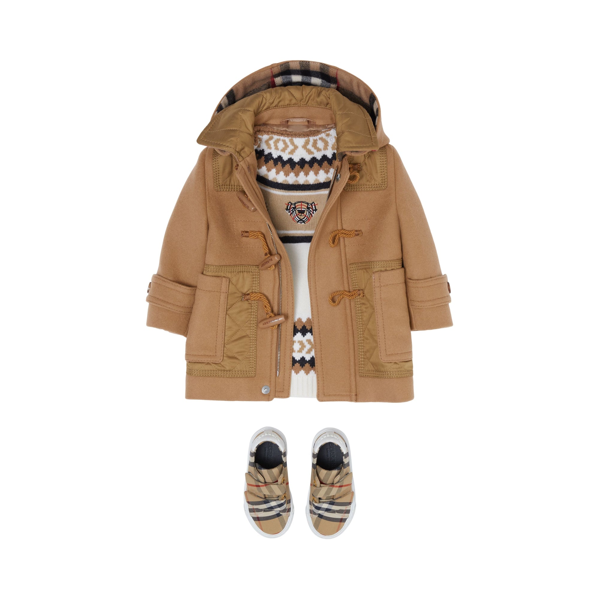 Duffle-coat pour bébé en laine matelassé - Timber Brown