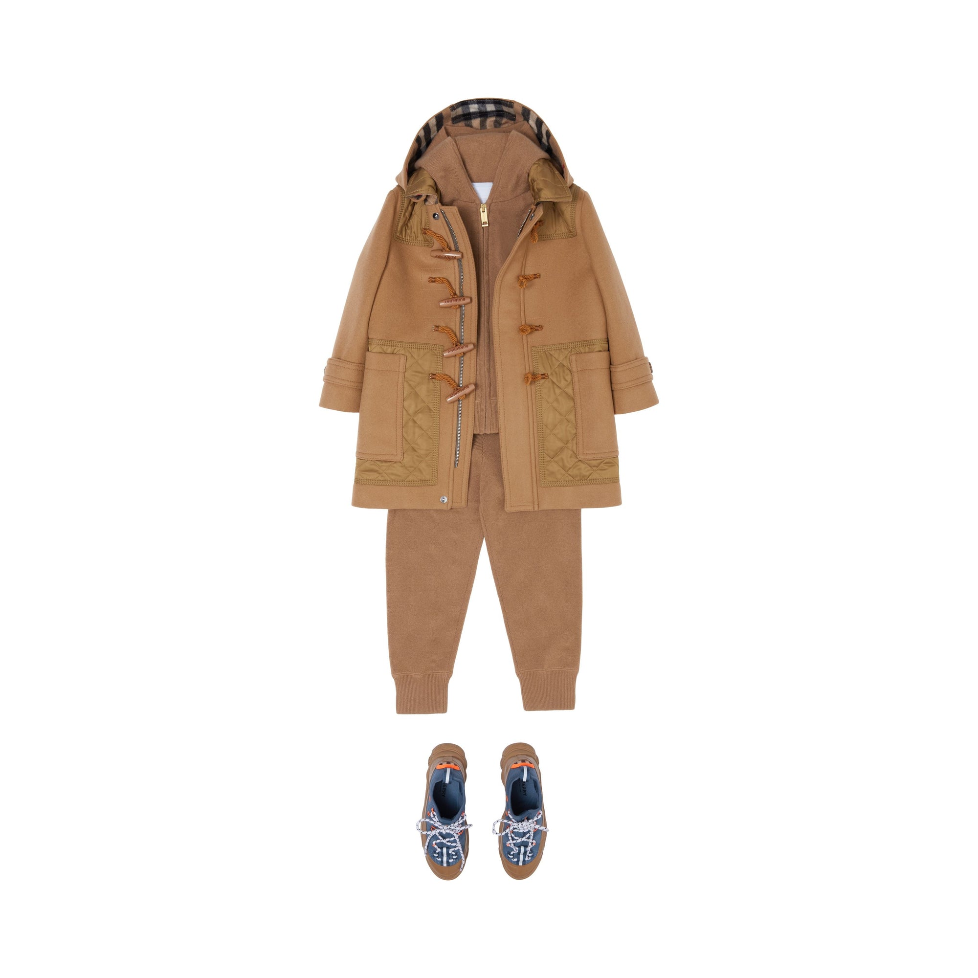 Duffle-coat pour enfant en laine matelassé - Timber Brown