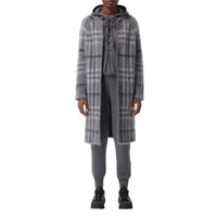 Cardigan sur mesure en mohair et soie mélangés Check - Shale Grey