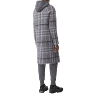 Cardigan sur mesure en mohair et soie mélangés Check - Shale Grey