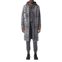 Cardigan sur mesure en mohair et soie mélangés Check - Shale Grey