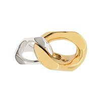 Bague à maillon plaquée or et palladium - Palladiom & Light Gold