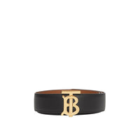 Ceinture réversible en cuir monogramme - Black & Malt Brown