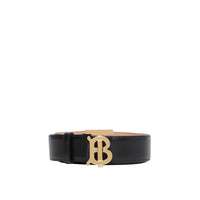 Ceinture en cuir Monogram épaisse - Black & Gold