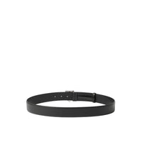 Ceinture TB en cuir grainé - Black & Silver