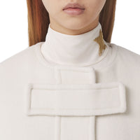 Duffle-coat en laine technique - Ivory Blush