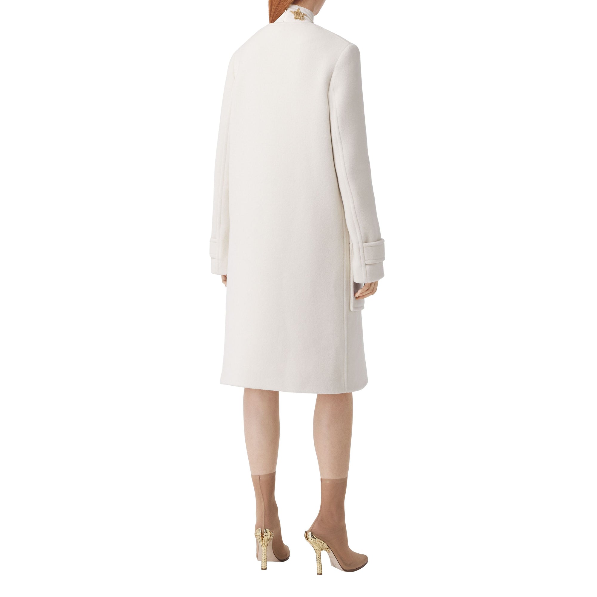 Duffle-coat en laine technique - Ivory Blush