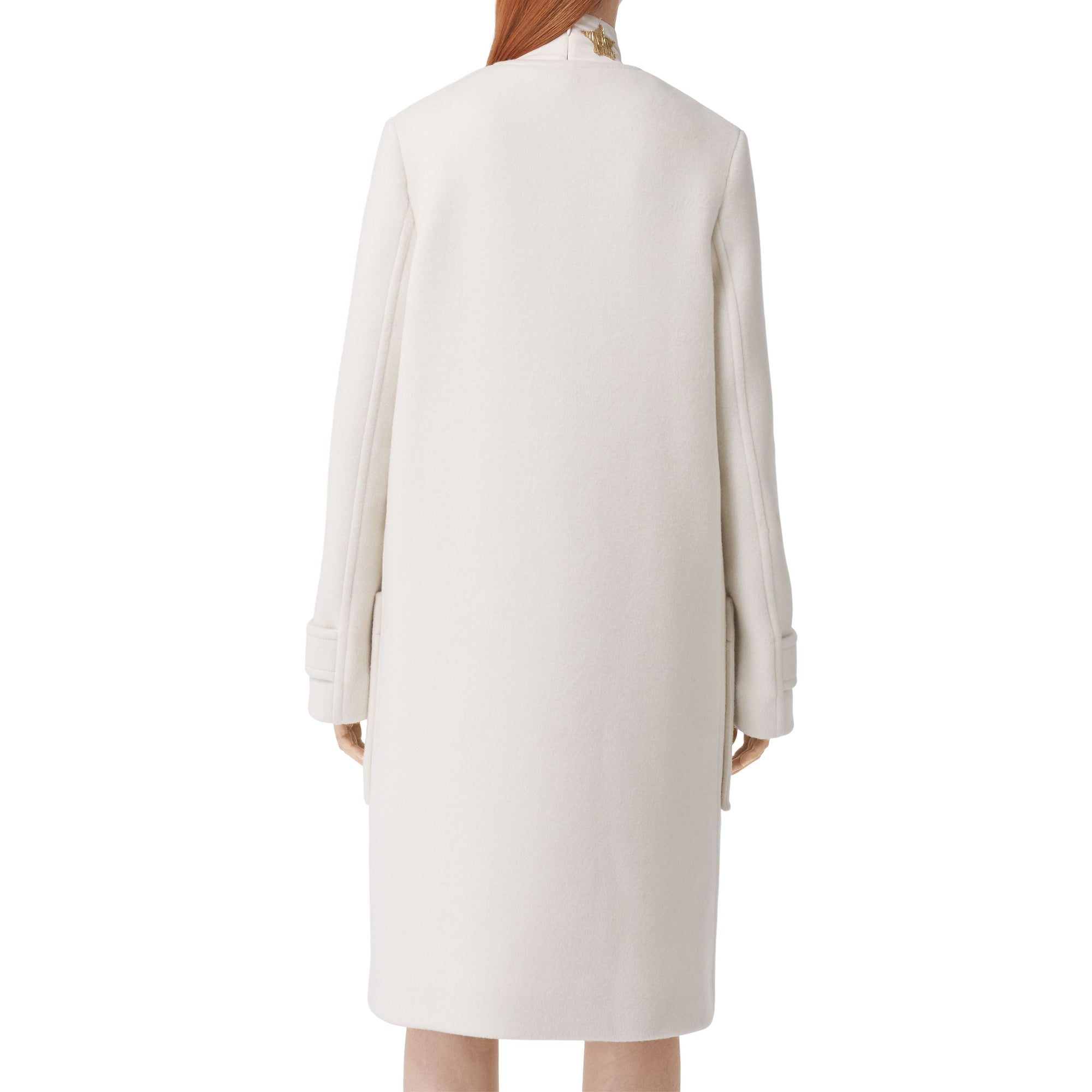 Duffle-coat en laine technique - Ivory Blush