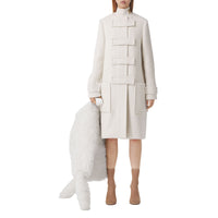Duffle-coat en laine technique - Ivory Blush