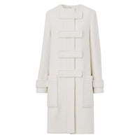 Duffle-coat en laine technique - Ivory Blush