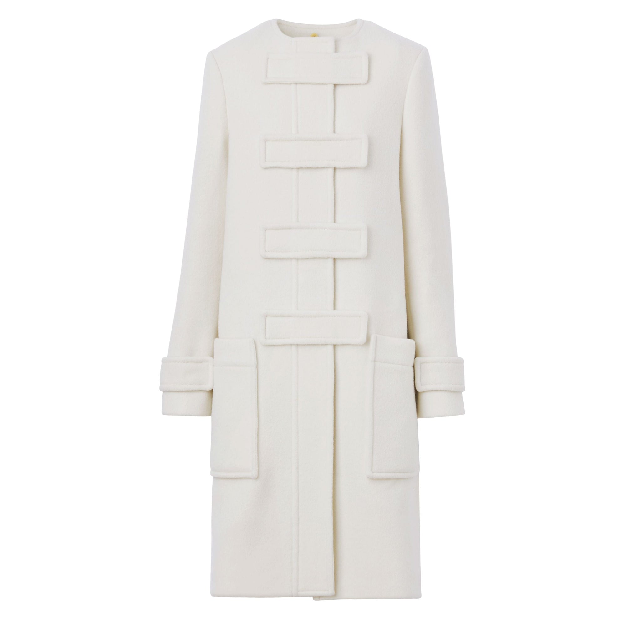 Duffle-coat en laine technique - Ivory Blush