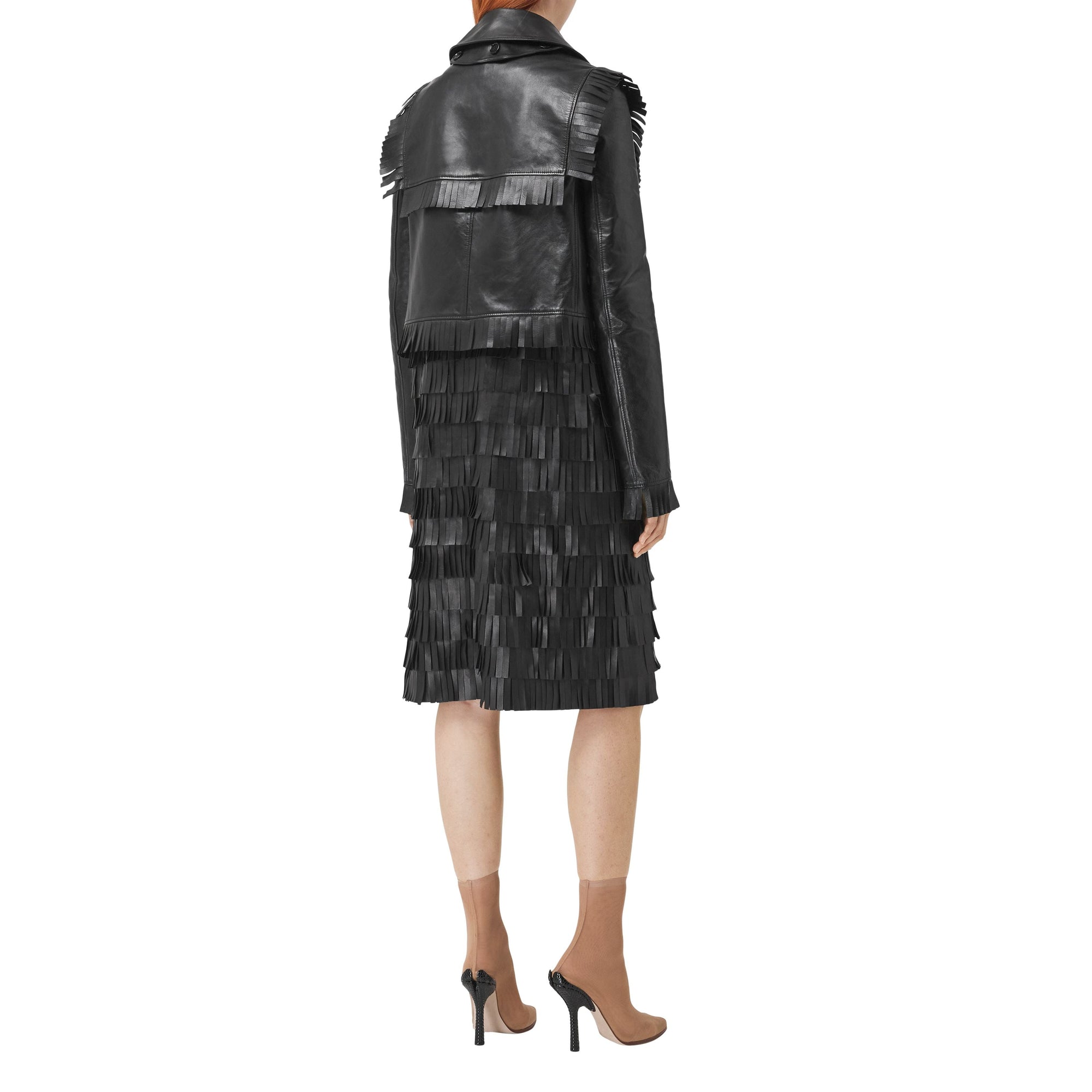 Trench court en cuir plongé - Black