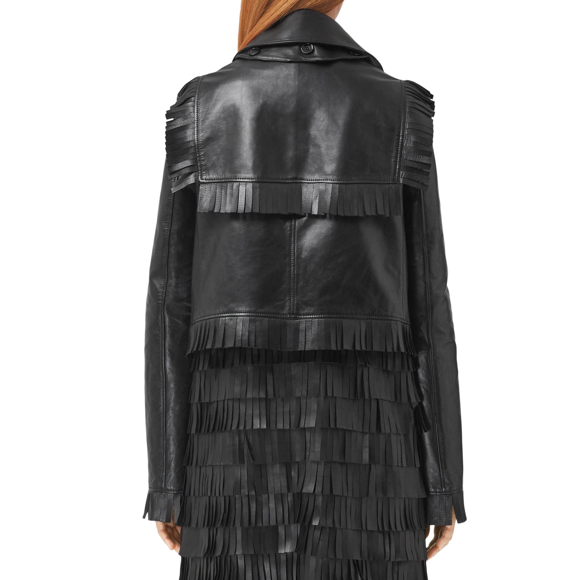 Trench court en cuir plongé - Black