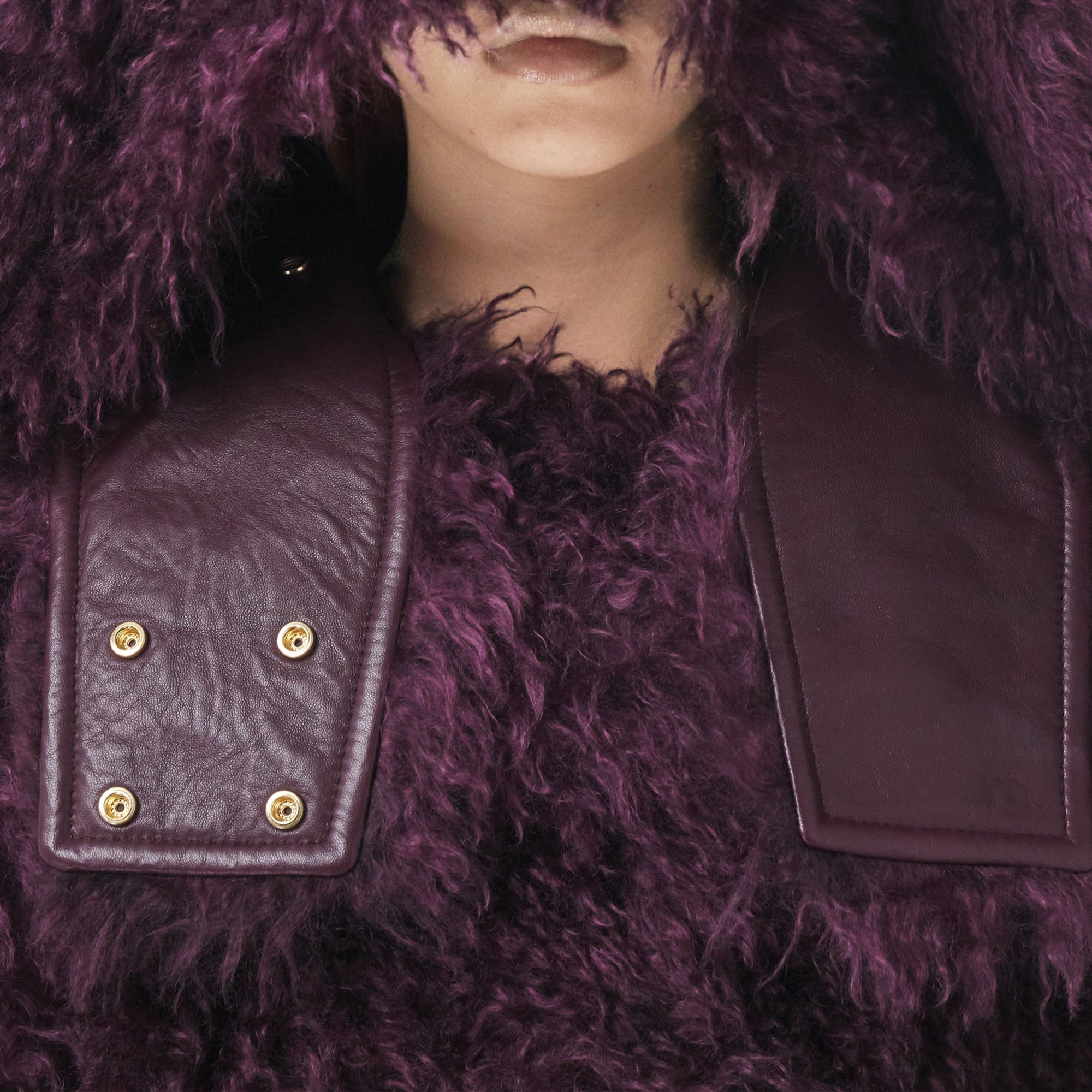 Duffle-coat en mohair mélangé - Deep Maroon