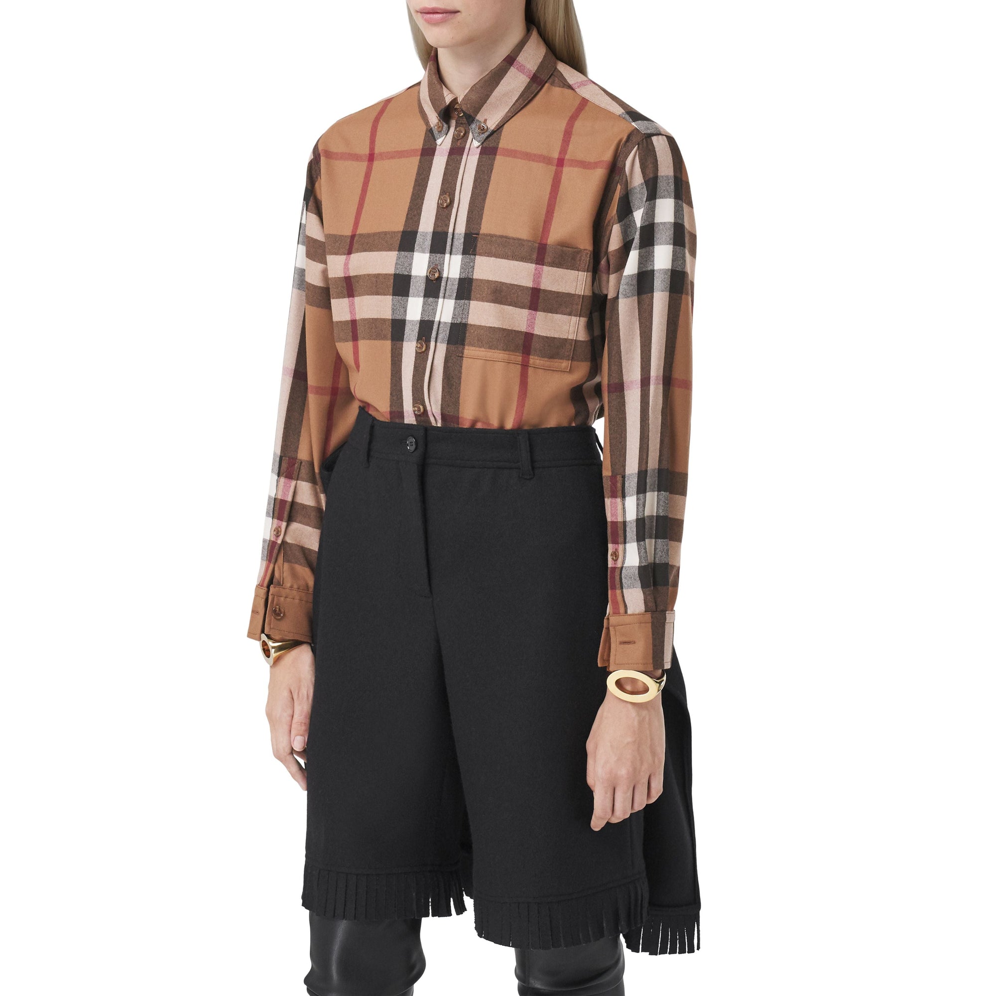 Chemise oversize en laine Check - Birch Brown Check