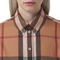 Chemise oversize en laine Check - Birch Brown Check