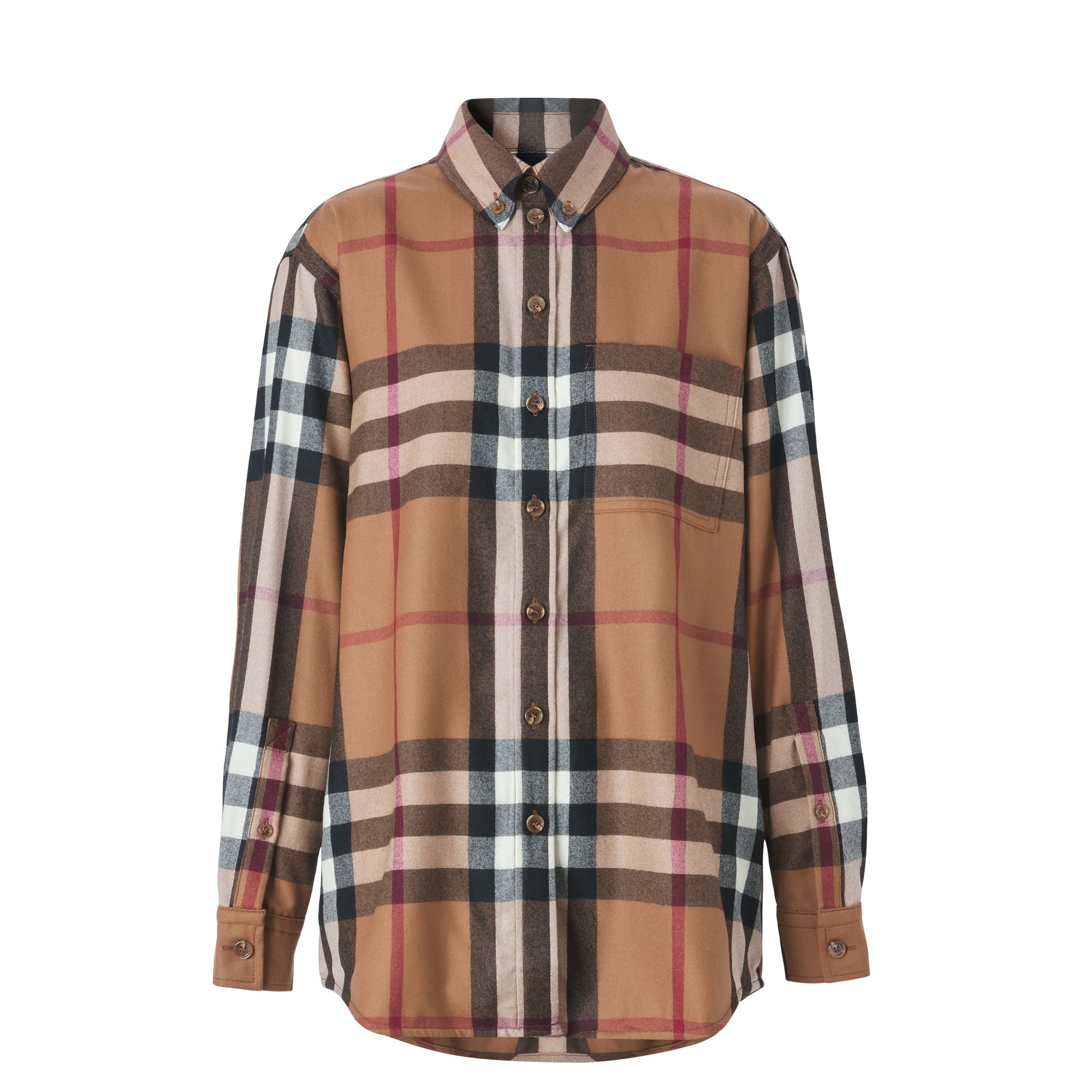 Chemise oversize en laine Check - Birch Brown Check