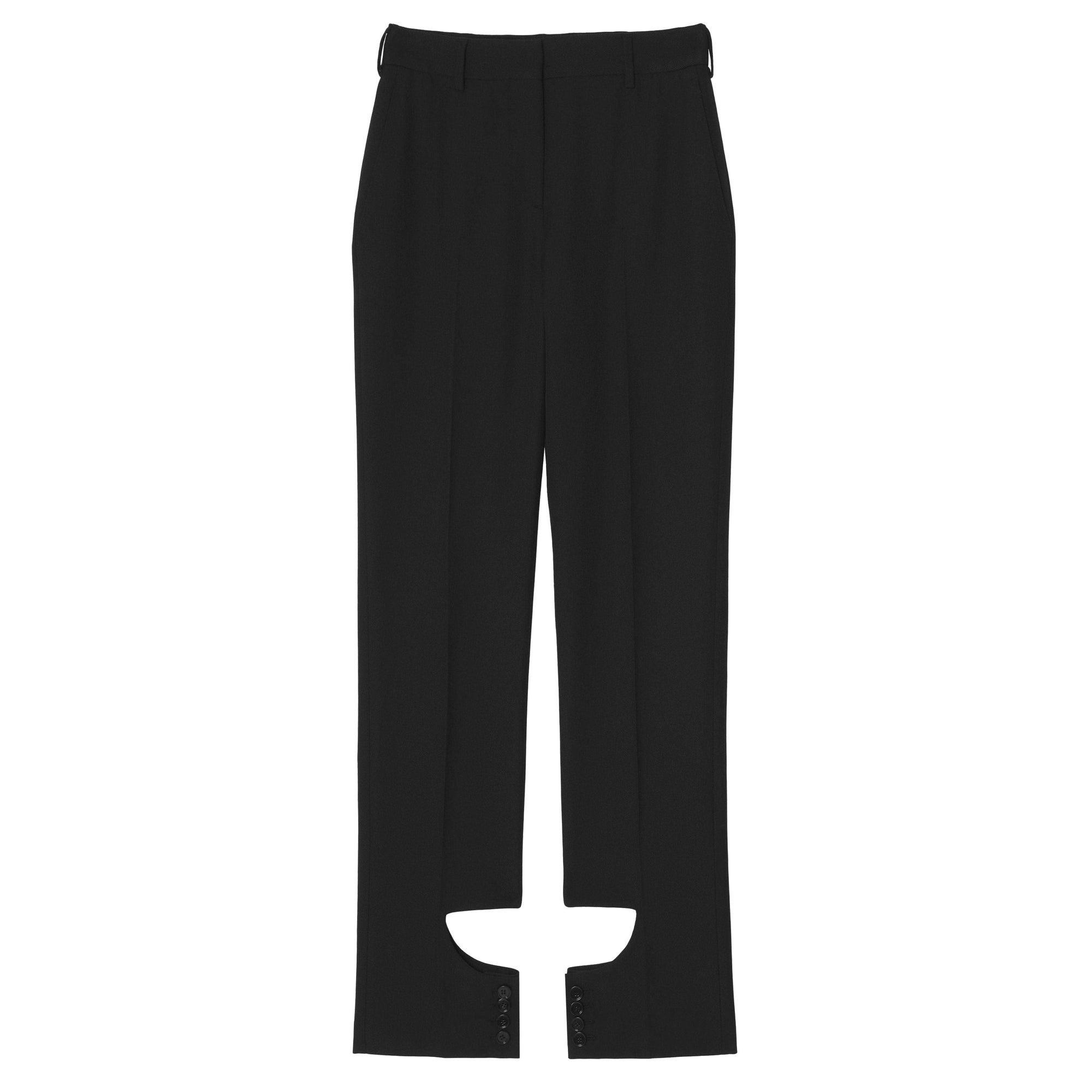 Pantalon tailleur en laine avec découpe - Black