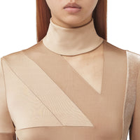 Body en jersey stretch à motif drapeau jacquard - Dark Biscuit