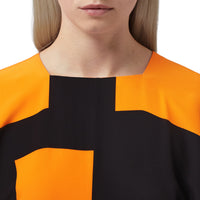 Robe cape en crêpe de soie - Bright Orange
