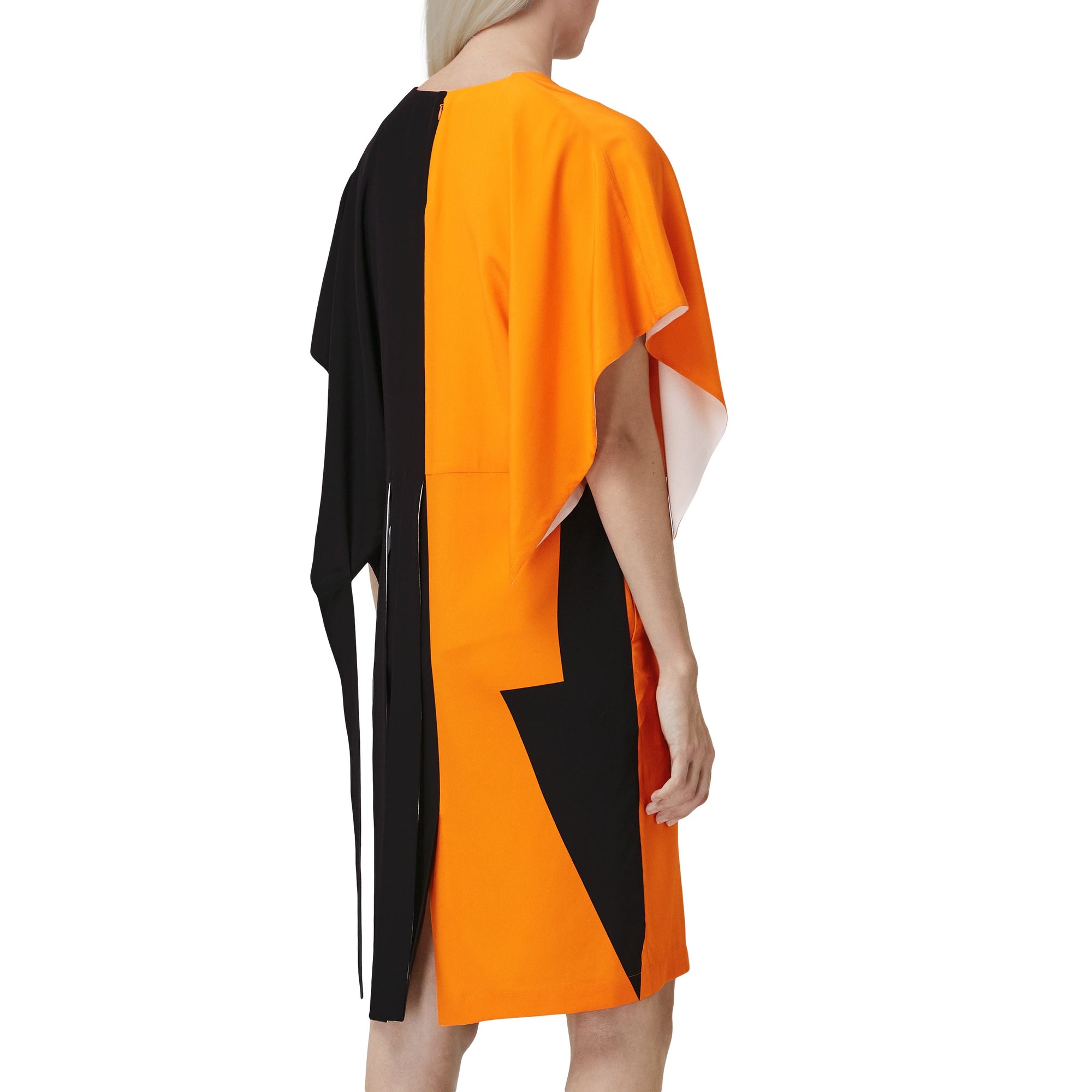 Robe cape en crêpe de soie - Bright Orange