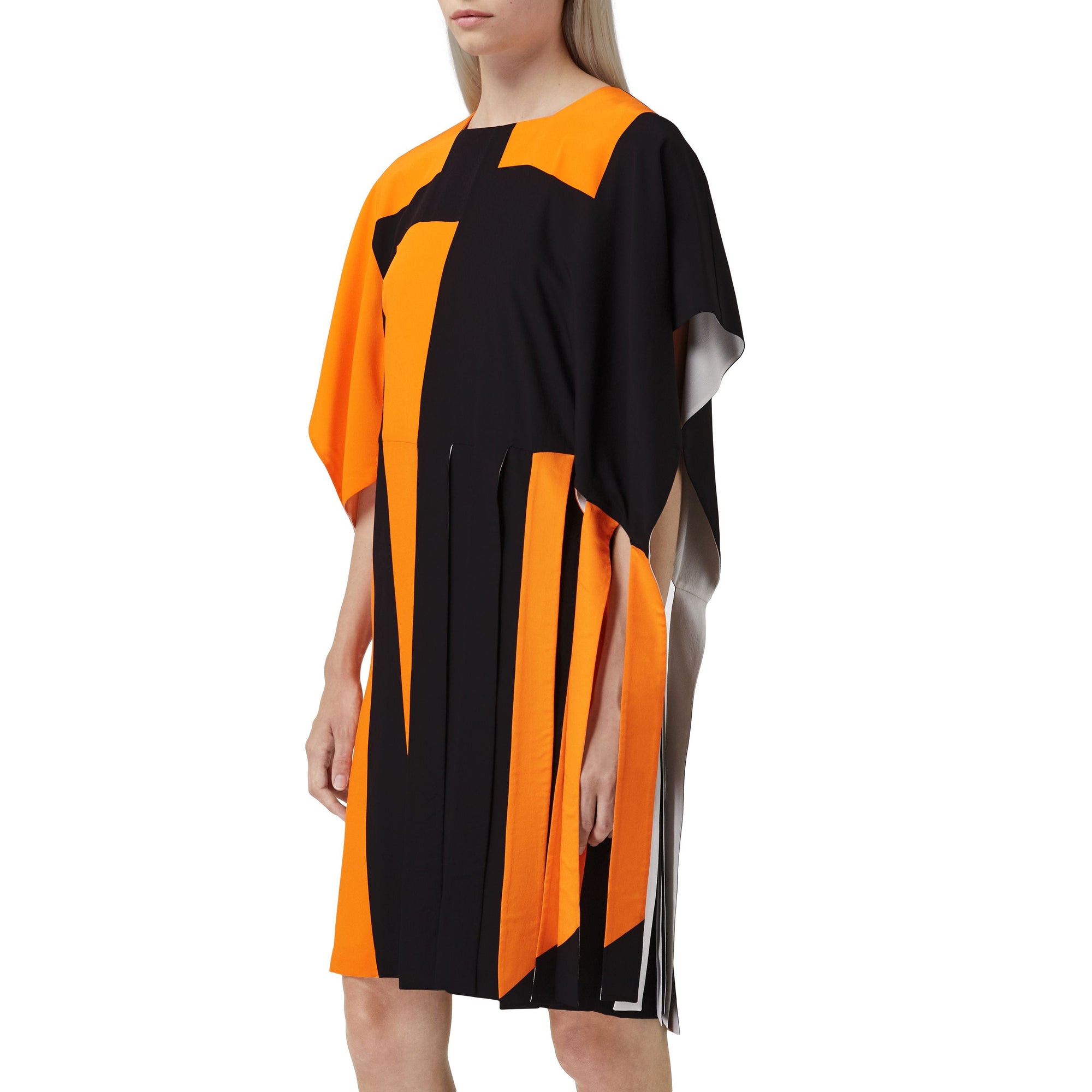 Robe cape en crêpe de soie - Bright Orange