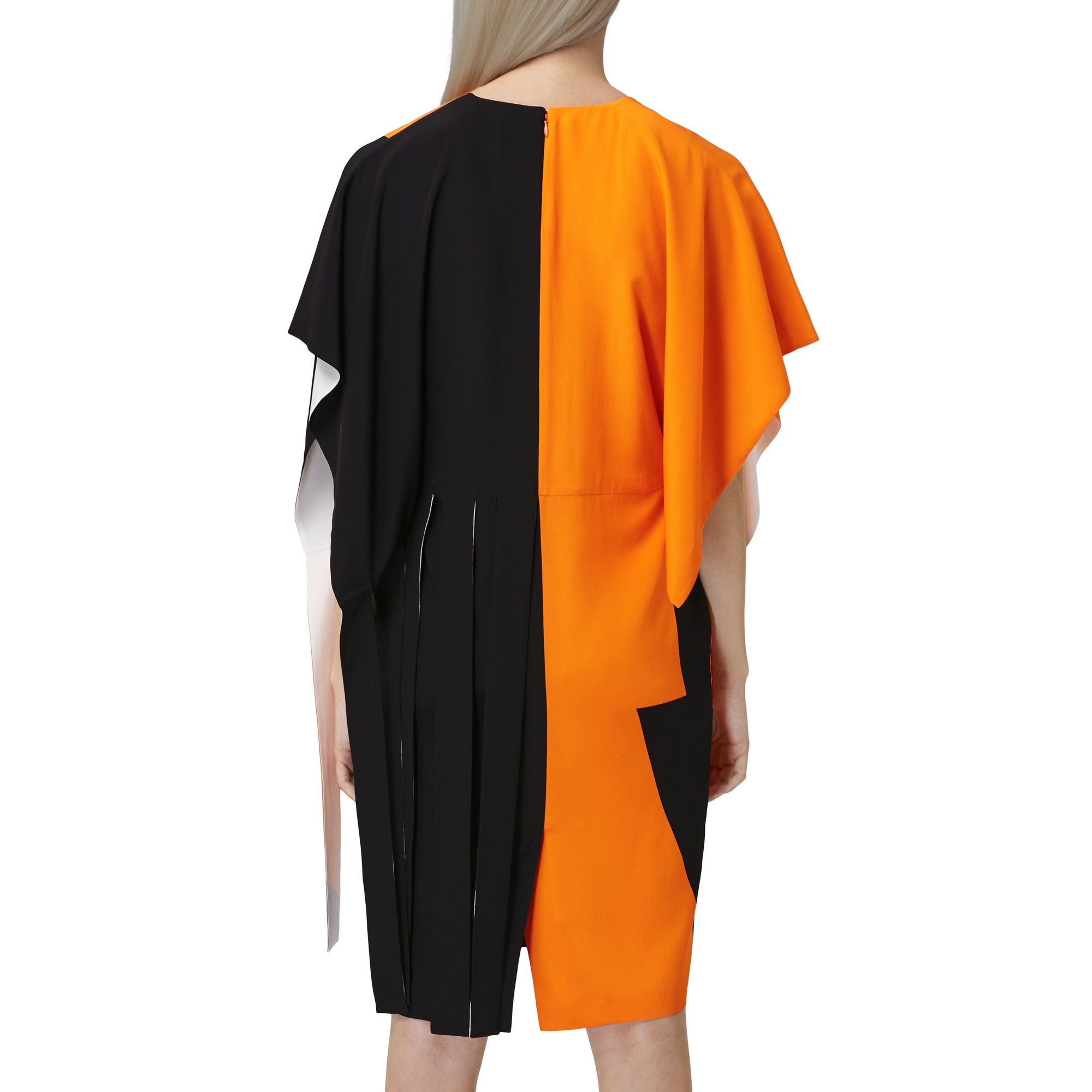 Robe cape en crêpe de soie - Bright Orange