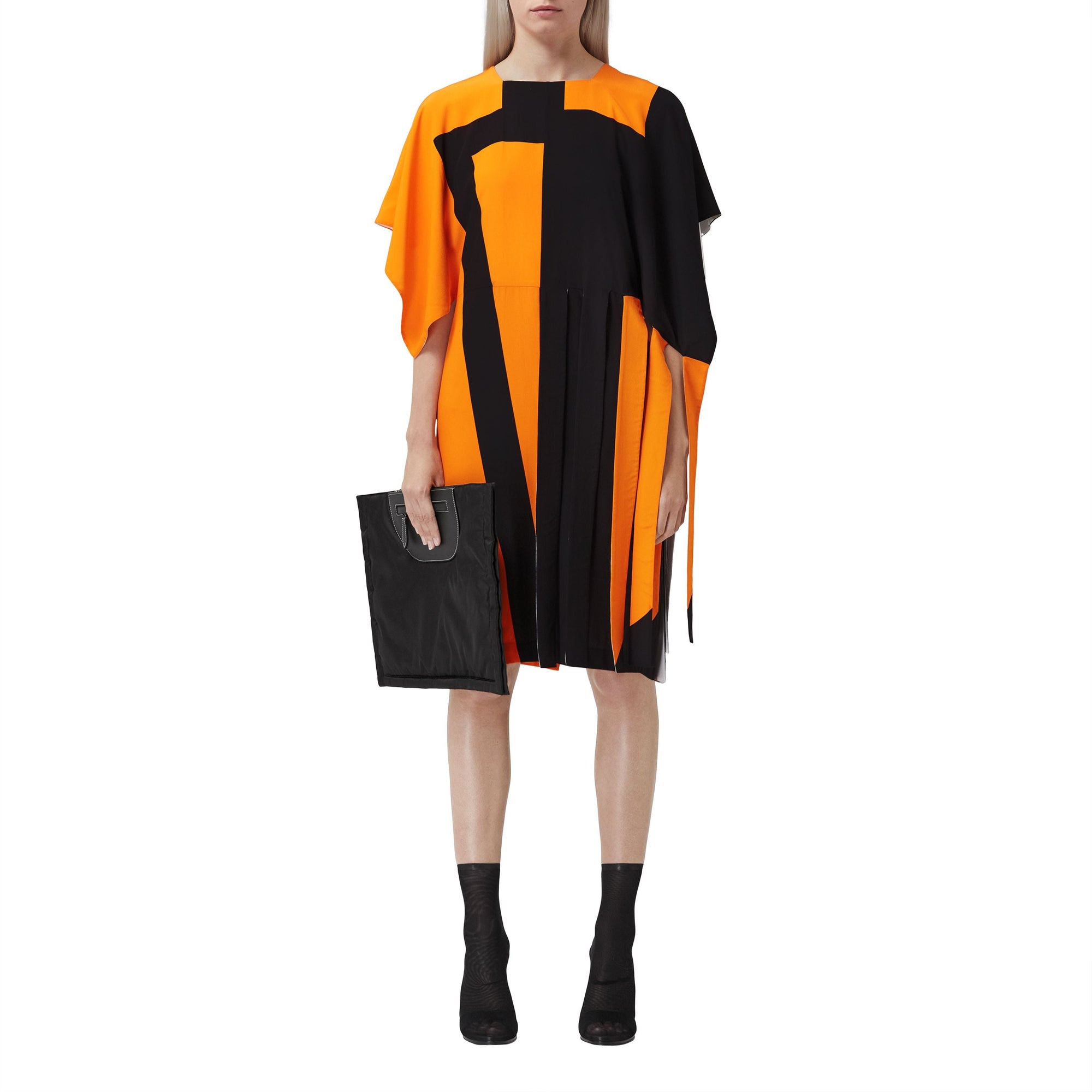 Robe cape en crêpe de soie - Bright Orange