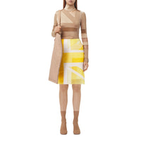 Jupe en tulle et soie avec drapeau jacquard - Pale Tulip Yellow