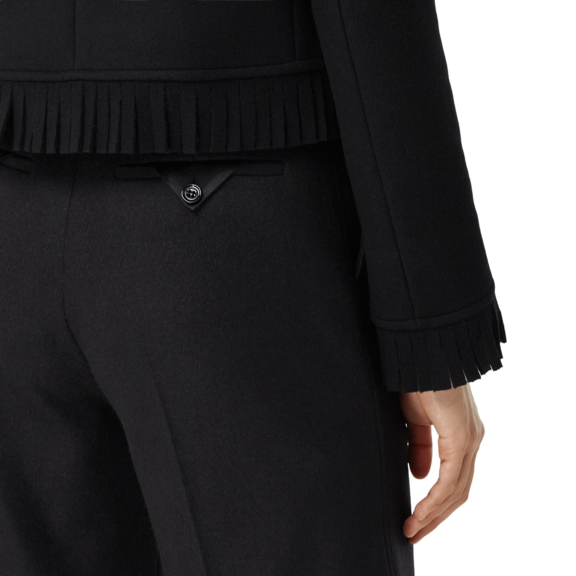 Short en laine à franges - Black