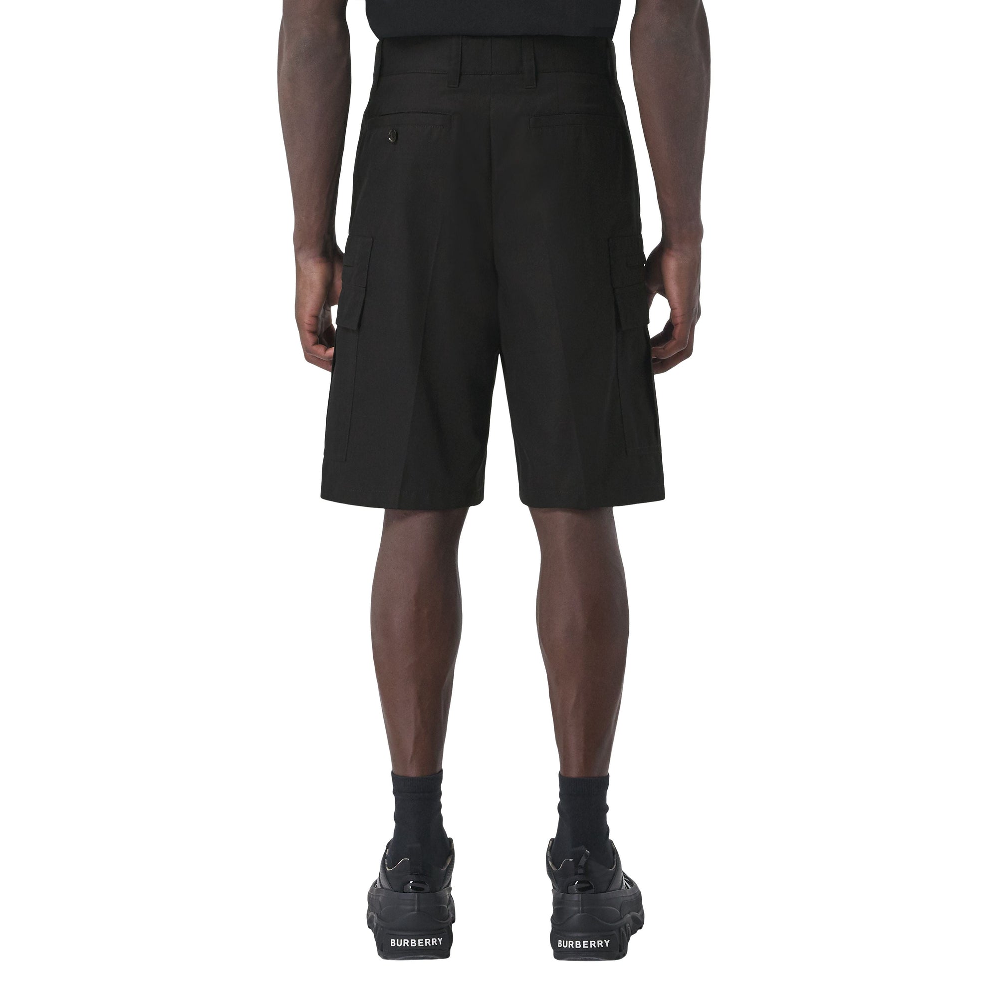Short en gabardine de coton à boucle en D - Black