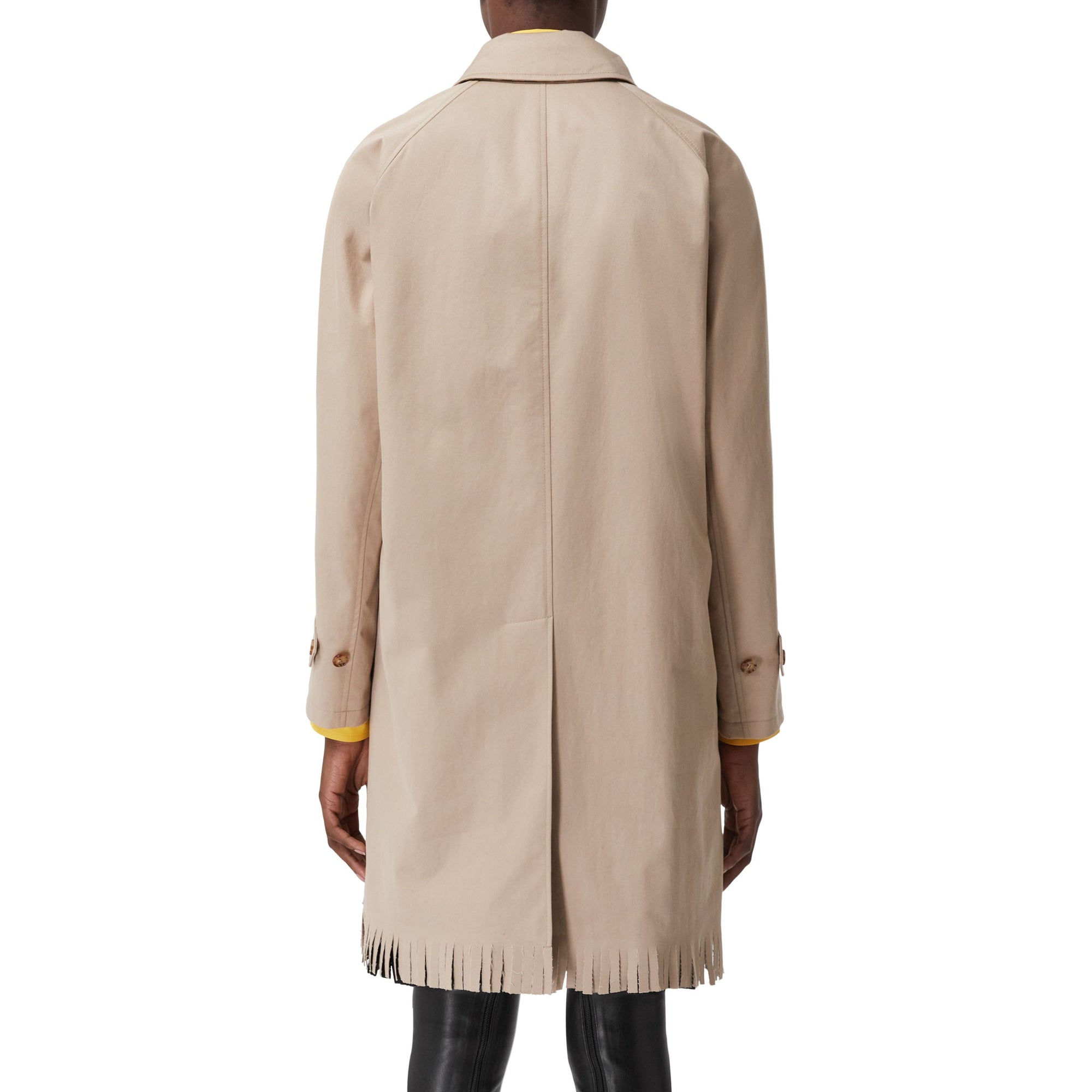 Trench à franges en gabardine de coton - Soft Fawn