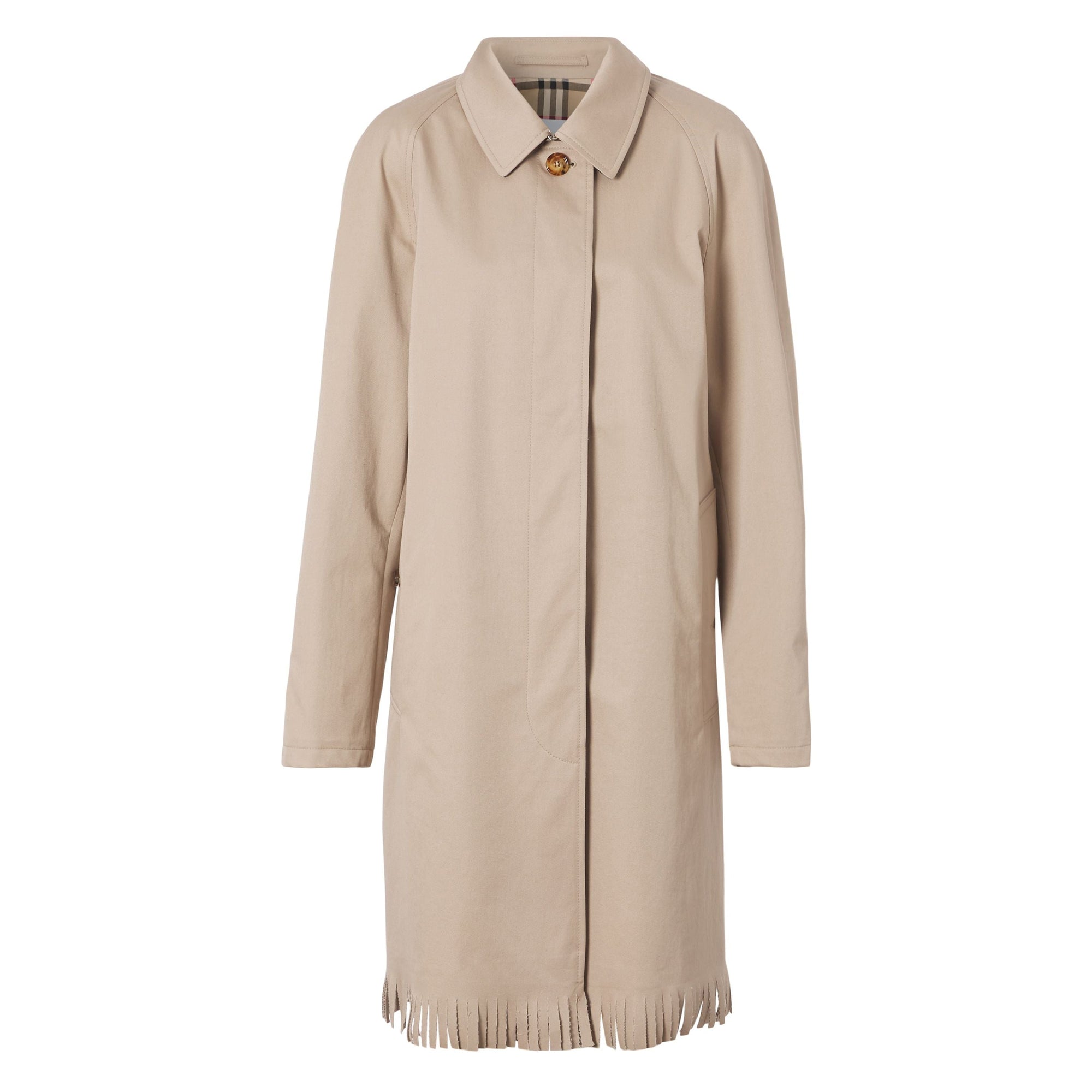 Trench à franges en gabardine de coton - Soft Fawn