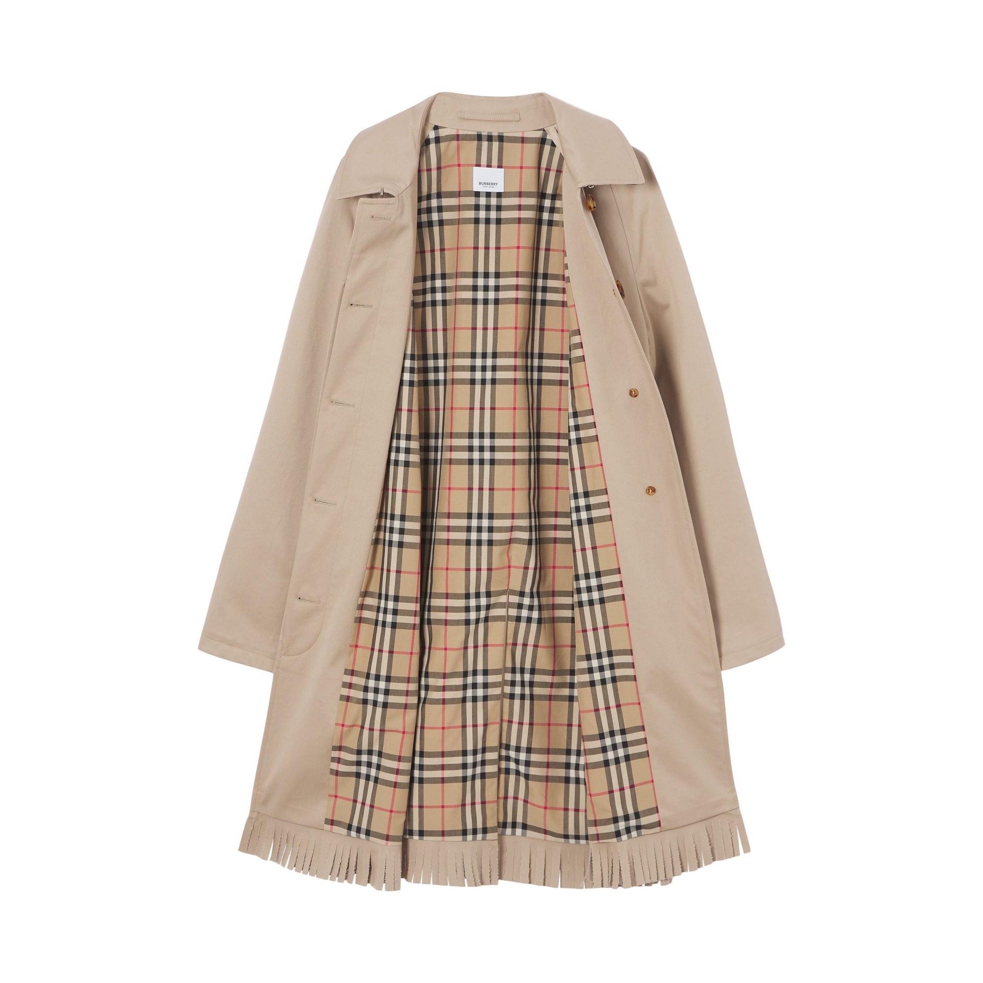 Trench à franges en gabardine de coton - Soft Fawn