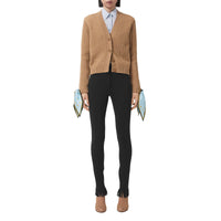 Cardigan en laine avec nœuds - Camel