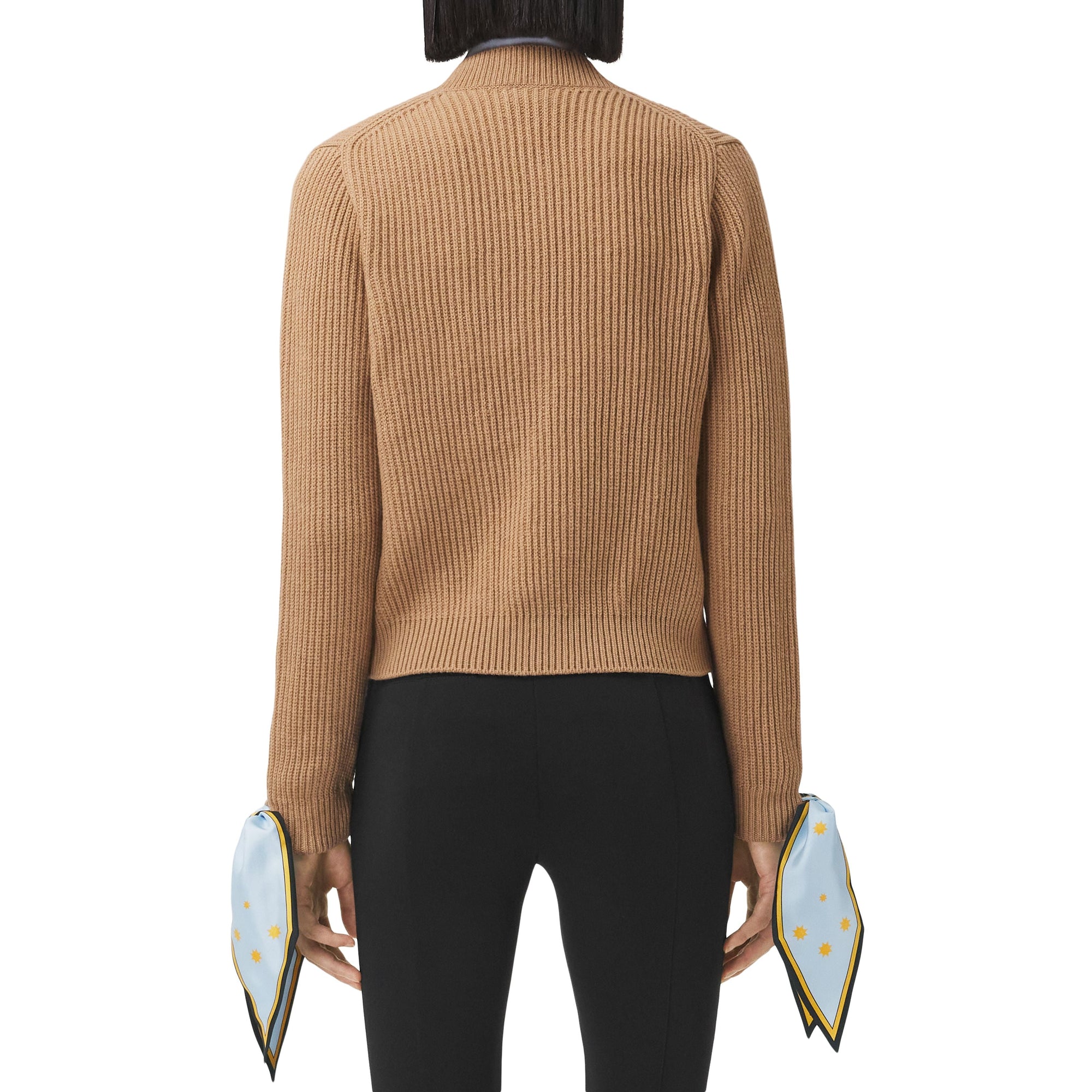 Cardigan en laine avec nœuds - Camel