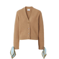 Cardigan en laine avec nœuds - Camel