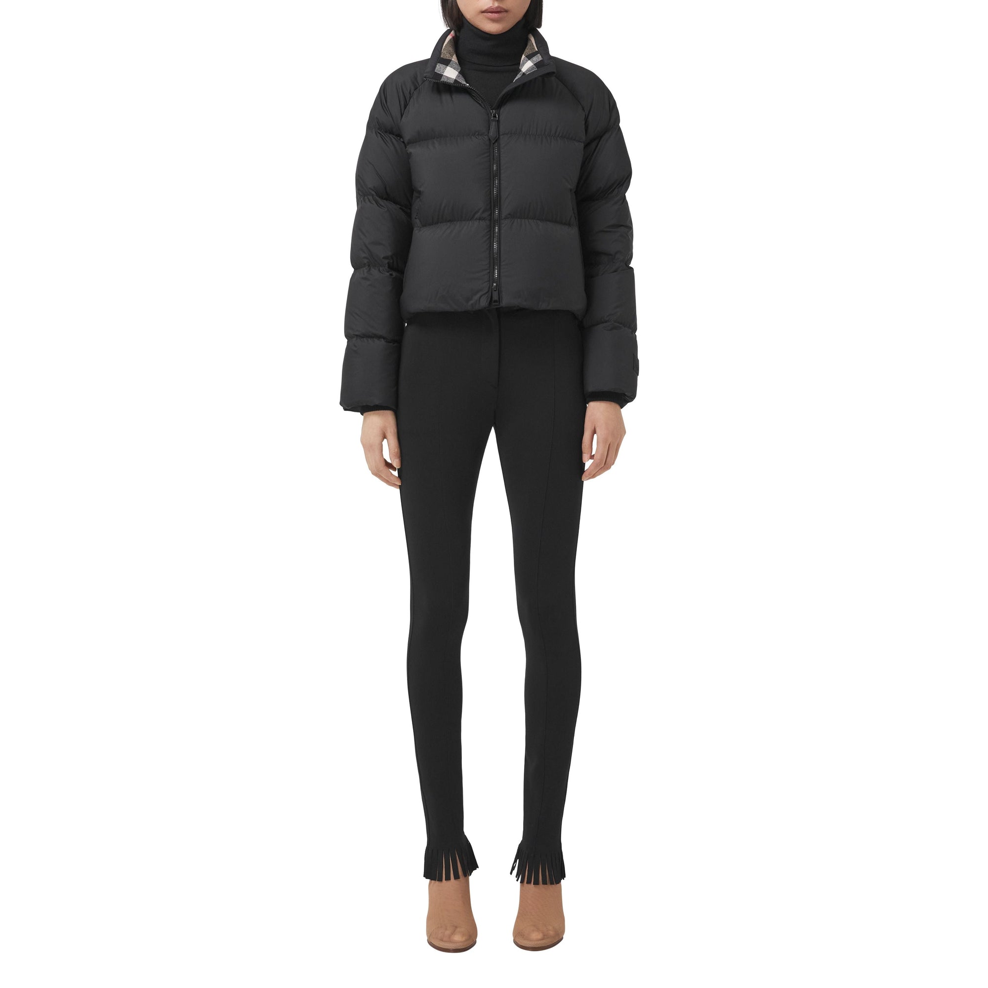 Legging stretch à franges - Black