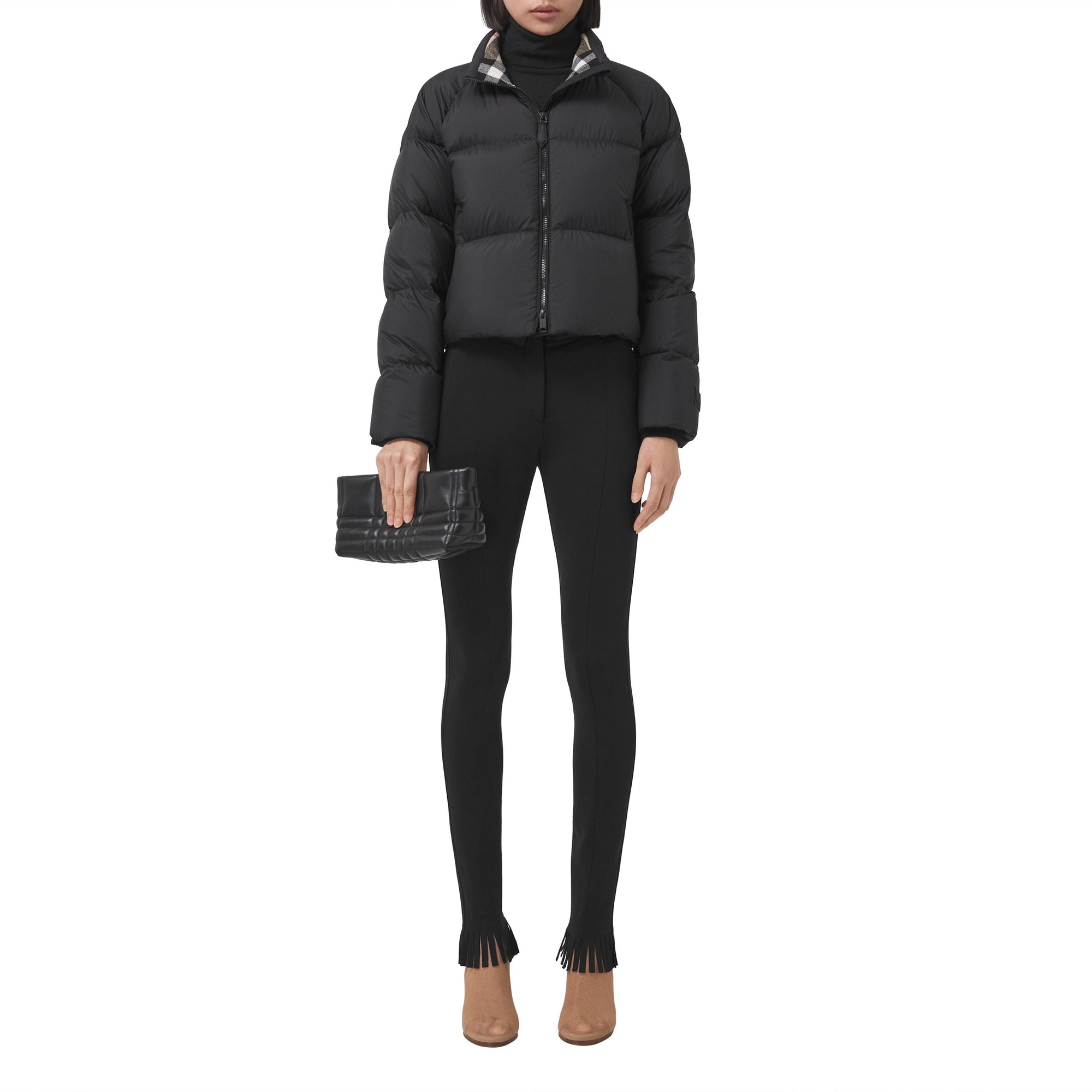 Legging stretch à franges - Black