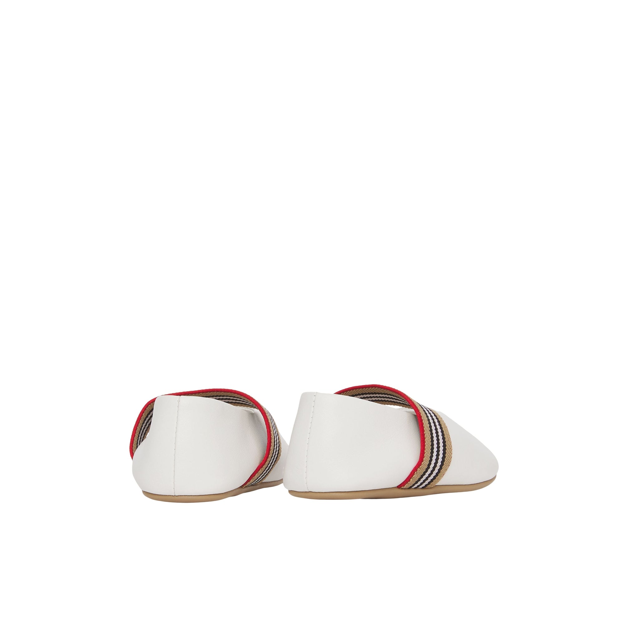 Ballerines à rayures iconiques en cuir - Optic White