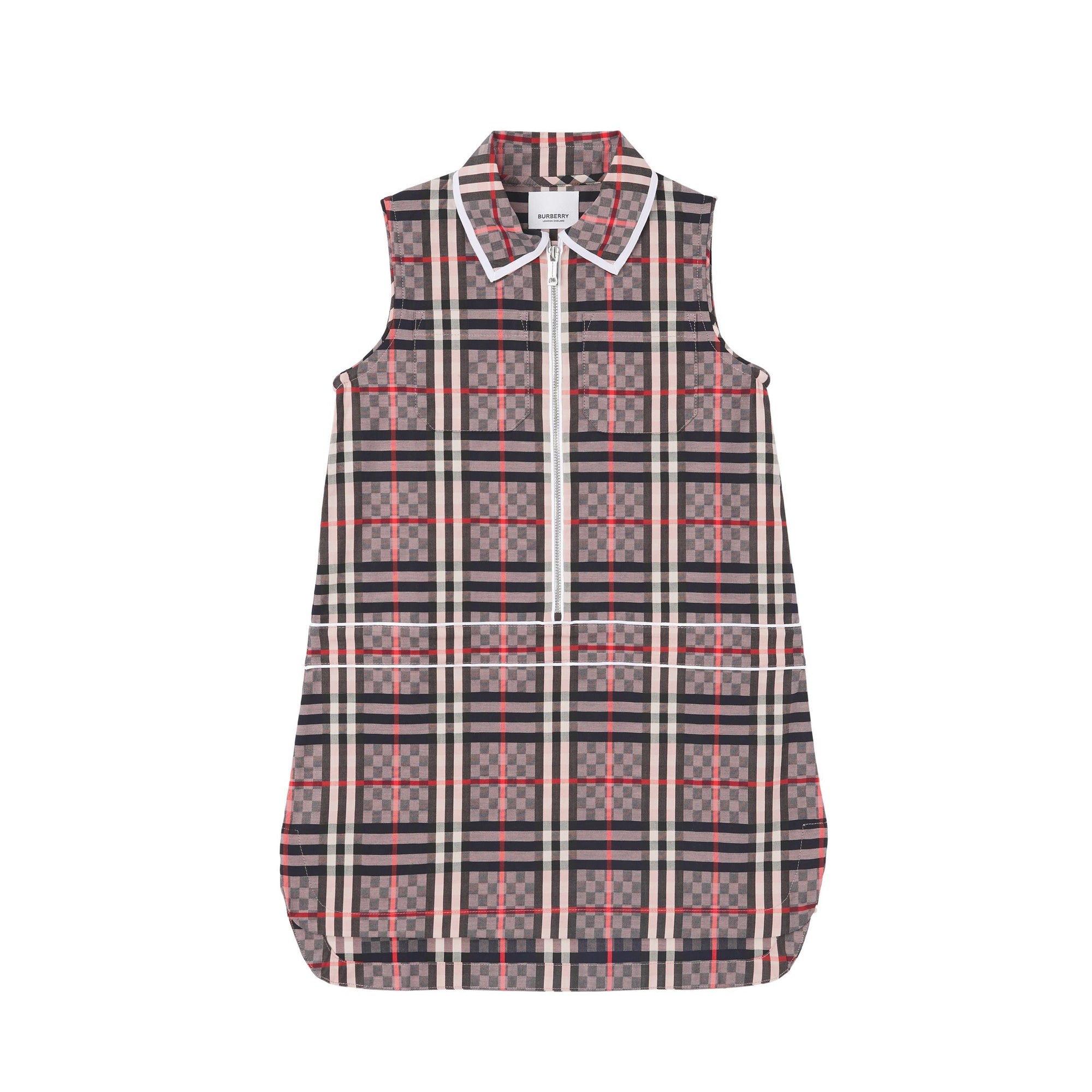 Robe zippée stretch à damier - Pale Rose heck
